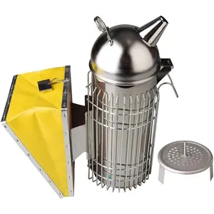 Cute Bear-Shaped Domed Bee Smoker |   Sustained Burning for 30-50 Hive Inspections, 4x11" Stainless Steel Beekeeping Tool
