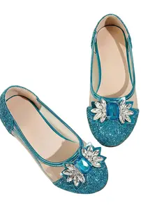 Cute Girls' Sparkling Rhinestone Mary Jane Flats, Princess Style Flat Round Toe, Fashionable Daily Christmas Party Shoes
