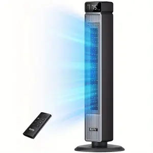 Tower Fan for Bedroom 40 Inch, 24ft/s Velocity Floor Fan, 30dB Quiet Standing Fan, 90° Oscillating Fan, 6 Speeds, 4 Modes, 12H Timer, Cooling Fan with Remote for Home Living Room Office, Black