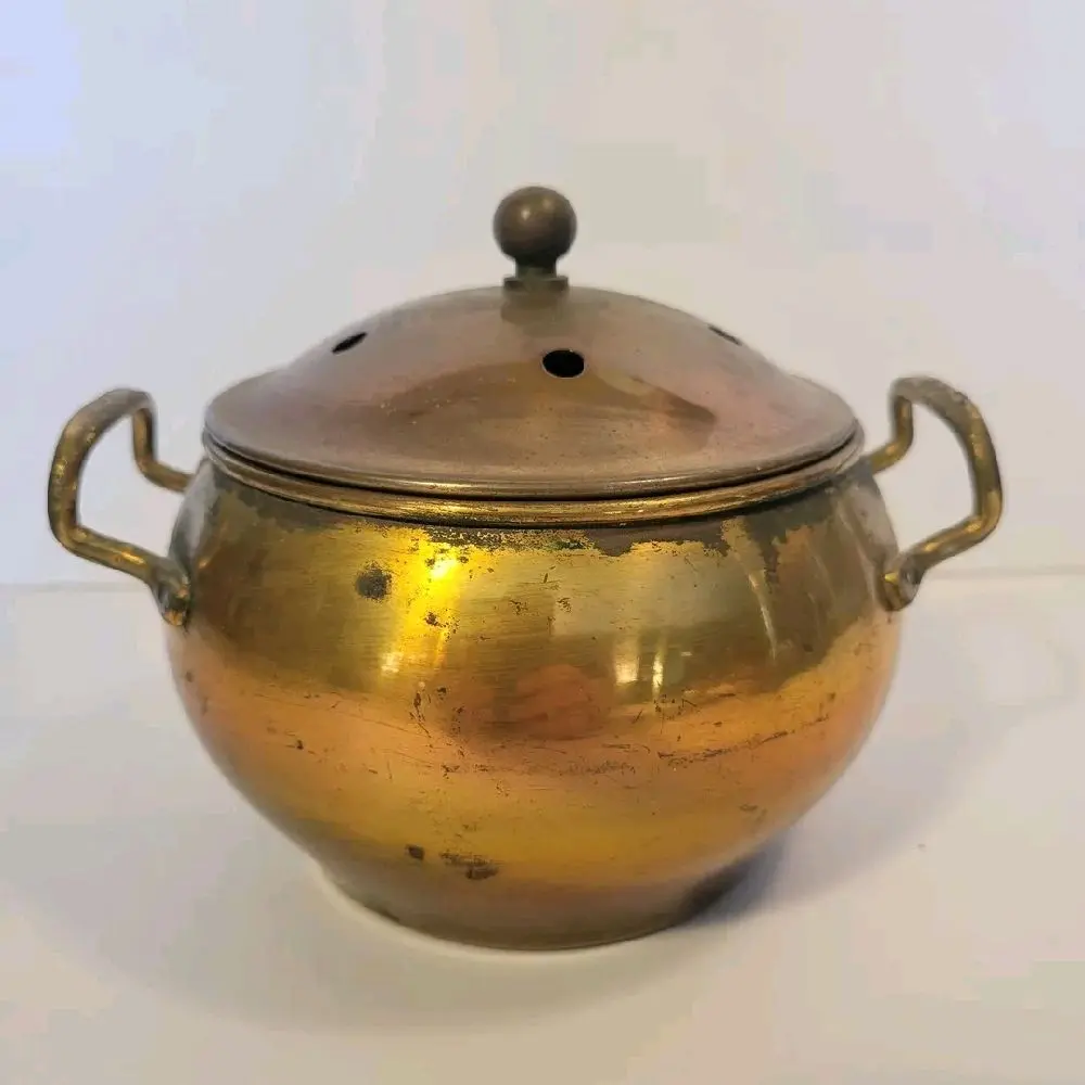 Copper & Brass Cauldron Incense Bowl