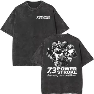 7.3 Power Stroke Washed T-Shirt, Vintage Diesel Engine Mechanical Graphic, Street Torque Performance Graphic Shirt for Diesel Mechanics & Truck Enthusiasts, Gift for Powerstroke Fans or Pickup Lovers