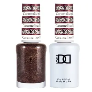 DND GEL NAIL POLISH DUO - 696 BROWN COLORS - CARAMELIZED PLUM