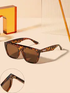 Women's Vintage Geometric Frame Tortoiseshell Sunglasses, Trendy Casual Sunglasses for Everyday Use, Fashion Accessories for Outdoor Activities, Fashionable Frames Sunglasses