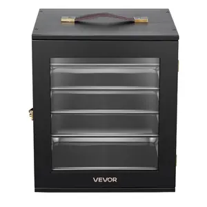VEVOR Miniatures Storage Case, Warhammer Carrying Case Fits for 1000-1500 Scale Models, DND Gifts Wooden Miniatures Display Holder with 5 Tray 11 Slots, Case for Collectible (Minis Not Included)