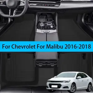 Luxury PU Leather Car Floor Mat For Chevrolet For Malibu 2016-2018 Slip-Resistant And Wear-Resistant All-Weather Front And Rear Seat Cushion Four Season Use Woman And Man Gifts Auto Interior Accessories