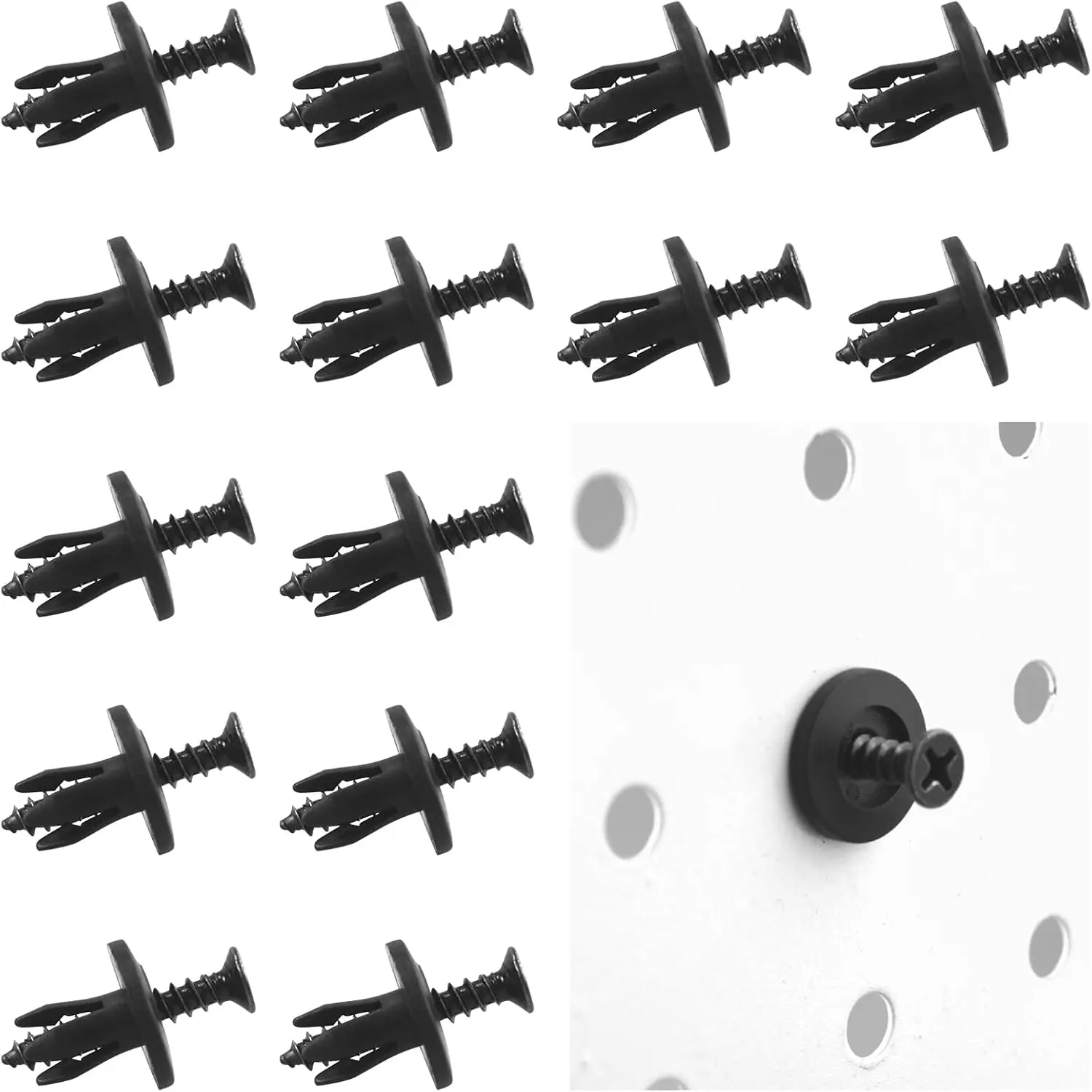 G.CORE Small Pegboard Peg Hooks Accessories - 40-Set Pegs with Inserts and Screws, Screw-Fit for 1/4-Inch Pegboards, Multi-Functional Utility Tool Organizers for Hanging and Mounting