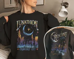 Light It Up Quote Sweatshirt Lunathion Crescent City Hoodie Urban Fantasy Book Merch Double Sided Moon Graphic Tee Spicy Booktok Reader Gift