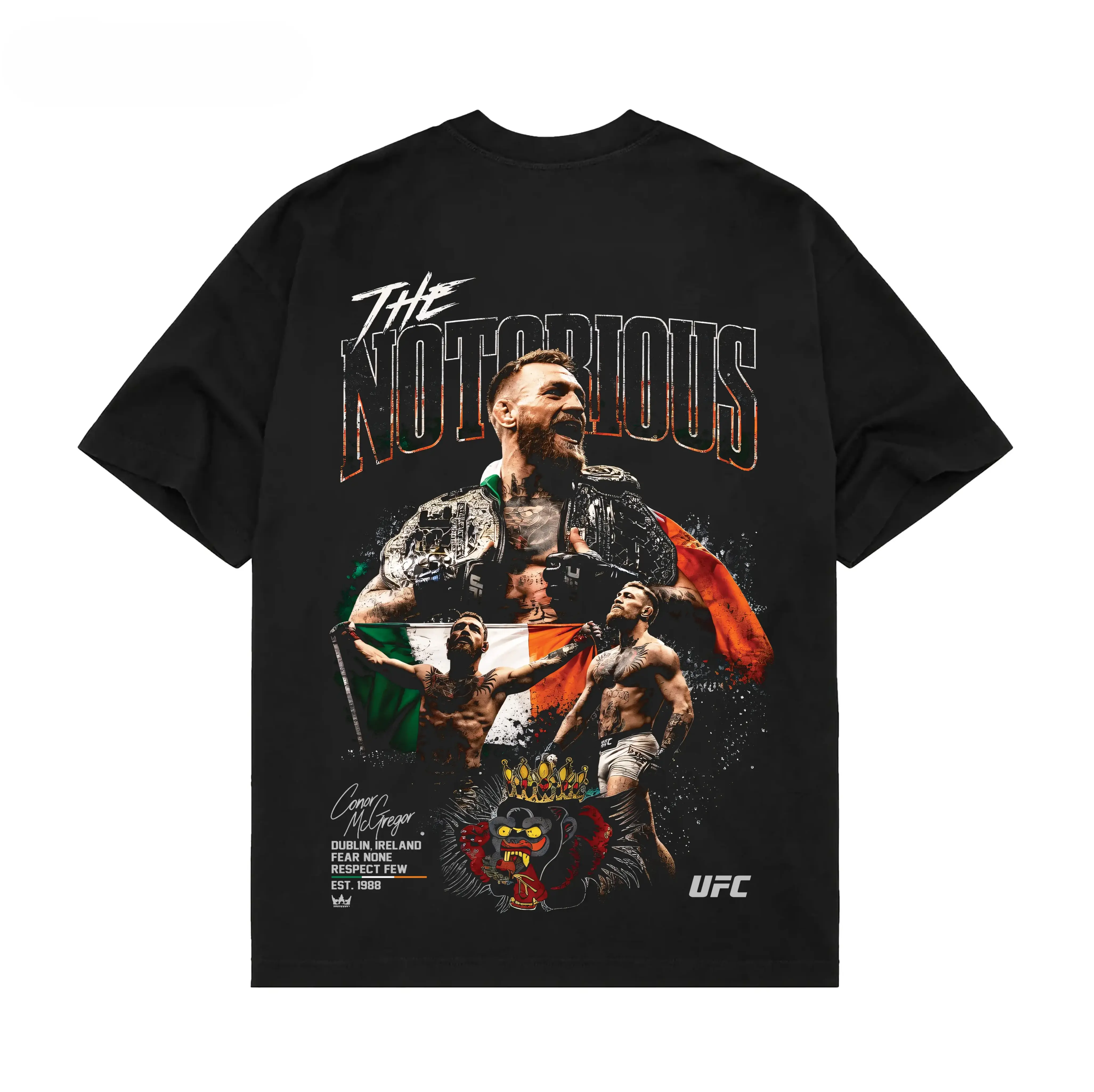 Men's 100%Cotton T-Shirt UFC 329 Black Conor McGregor Fans T-Shirt, Notorious UFC Graphic Tee, UFC MMA Fans Shirt, Gift for Fighters, Sports Apparel