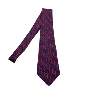 Pre-owned GUCCI As Seen On Screen As Seen On Screen M230 Silk Necktie Navy Red Luxury Designer Tie $359