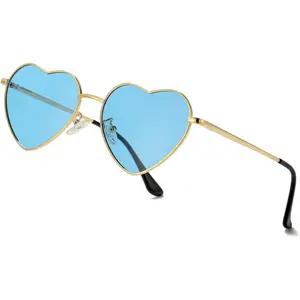Polarized Heart Sunglasses for Women Fashion Lovely Style Metal Frame UV400 Protection Lens