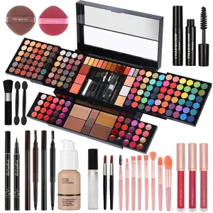 Professional Big Makeup Kit for Teens Girls & Women Full Kit, Beauty Case with Beginner  Sets, All-in-One Make Up  Box with Lipgloss, Eyeshadow,Blush,Highlight,Brow&Liner Pens,Brush,etc