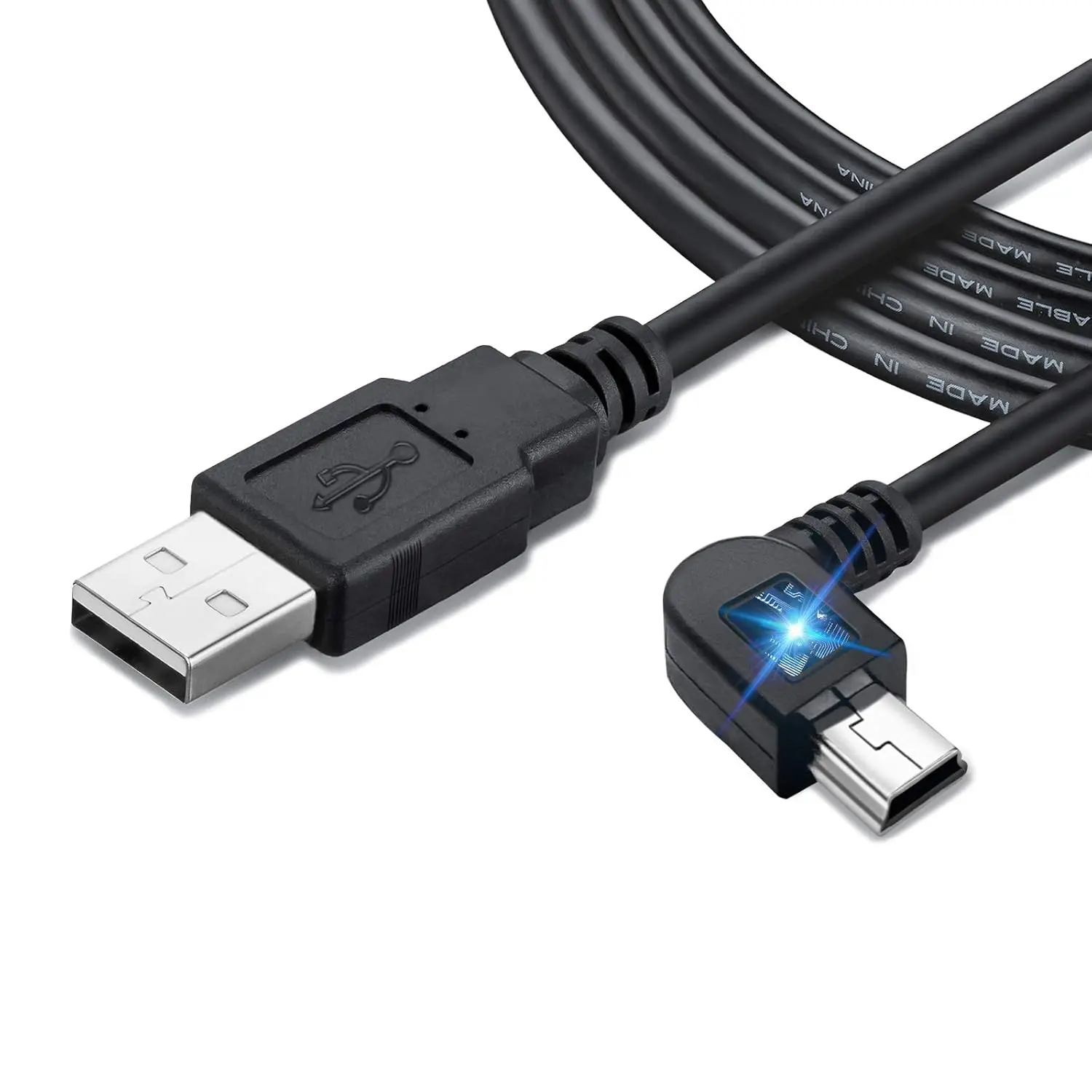 GPS Charger Cable,Mini USB 6.6ft Universal GPS Charging Cord With Voltage Regulator Module 90 Degree Angle Mini USB Power Wire for Garmin GPS Navigator Drive 51 65 Nuvi 50lm 2555lmt 2595lmt 40lm 1300
