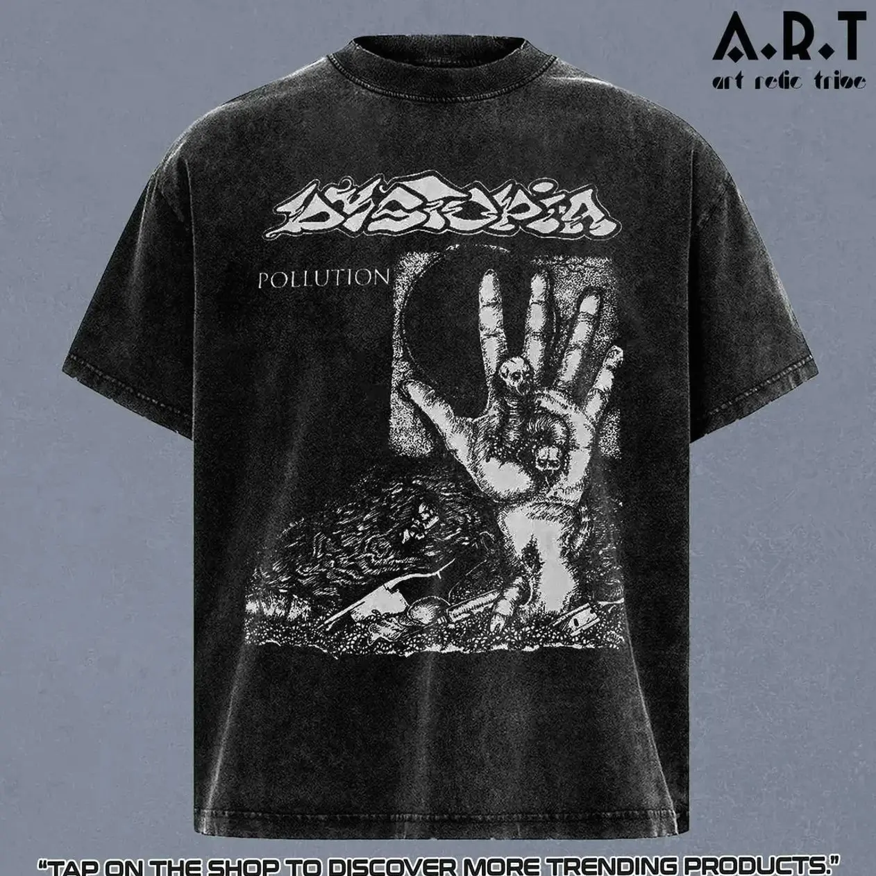 Dystopia Band 90S Washed T Shirt Unisex Sizes S-5XL Tee , Unisex Wash Tee Shirt For Men Women | Rock Metal T-Shirt Womenswear Menswear Top Outfits Gift for Him Gift for her BIN
