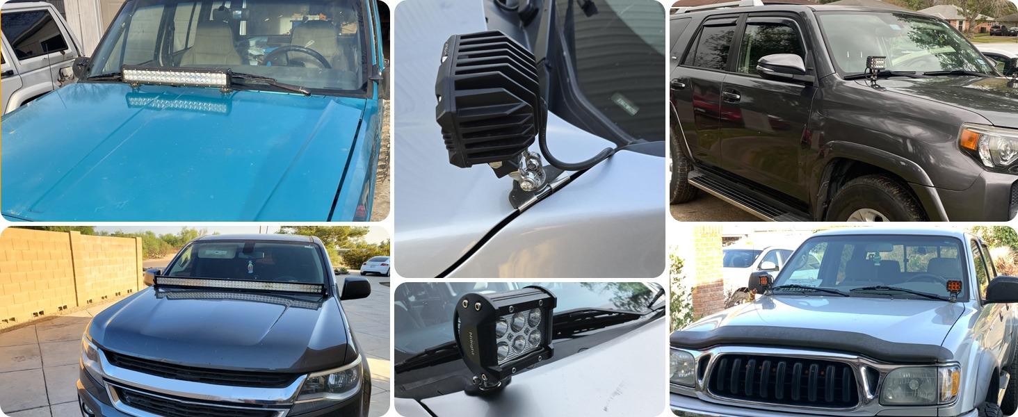 Nilight LED Light Bar Mounting Bracket 2PCS Universal Adjustable Pillar Hood Work Lamp Mount Clamp Holder for Off-Road Truck SUV, Silver-2 Nilight LED Light Bar Mounting Bracket 2PCS Universal Adjustable Pillar Hood Work Lamp Mount Clamp Holder for Off-Road Truck SUV, Silver-2