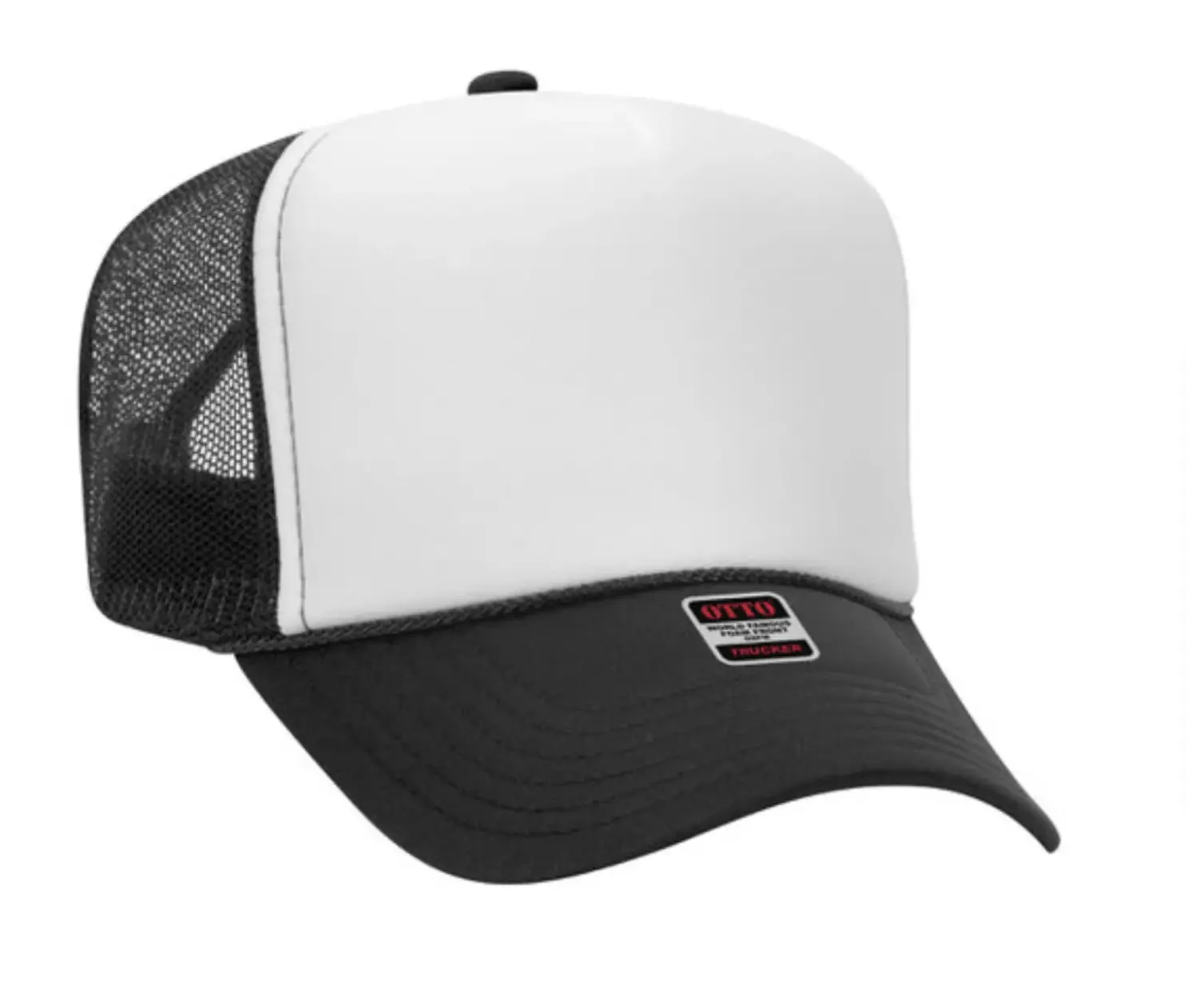 Otto 5 Panel High Crown Mesh Back Trucker Hat