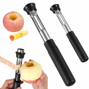 2 in 1 Apple Corer and Peeler Stainless Steel Fruit Tool for Apples Pears Bell Peppers Cakes Kitchen Gadget Black Peel Core Slice in Seconds