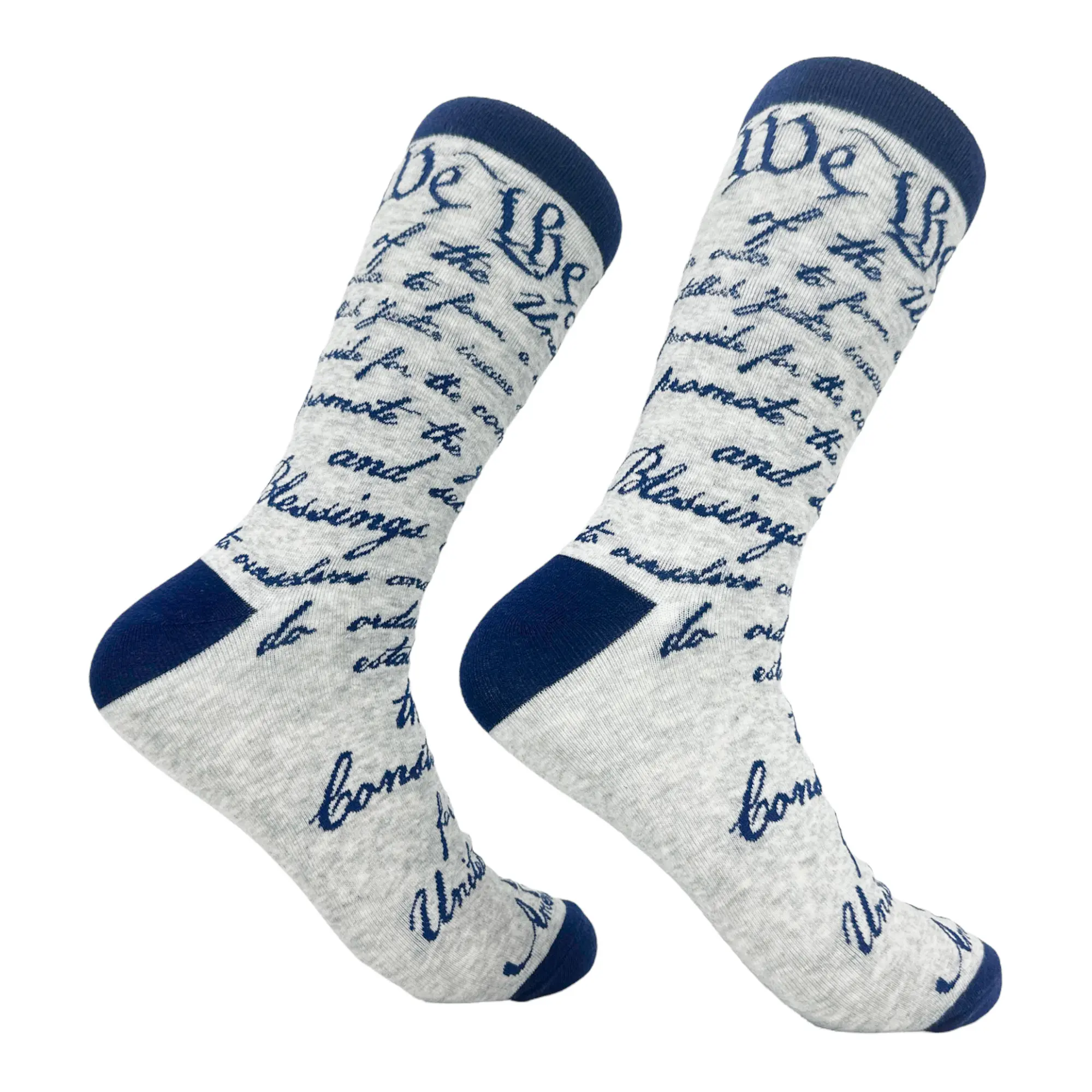 Men's US Constitution Socks Funny We The People Patriotic USA Footwear Funny Graphic Socks Comfortable Fitted Spandex Cotton