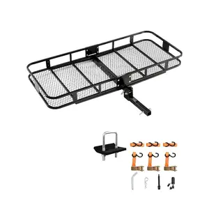 VEVOR 53x 19x 5, Hitch Cargo Carrier, 500 lbs Capacity Hitch Cargo Carrier with Hitch Stabilizer Ratchet Straps, Hitch Mount Cargo Carrier with Cargo Net with Hook, Fit for SUVsVEVOR Super Brand Day