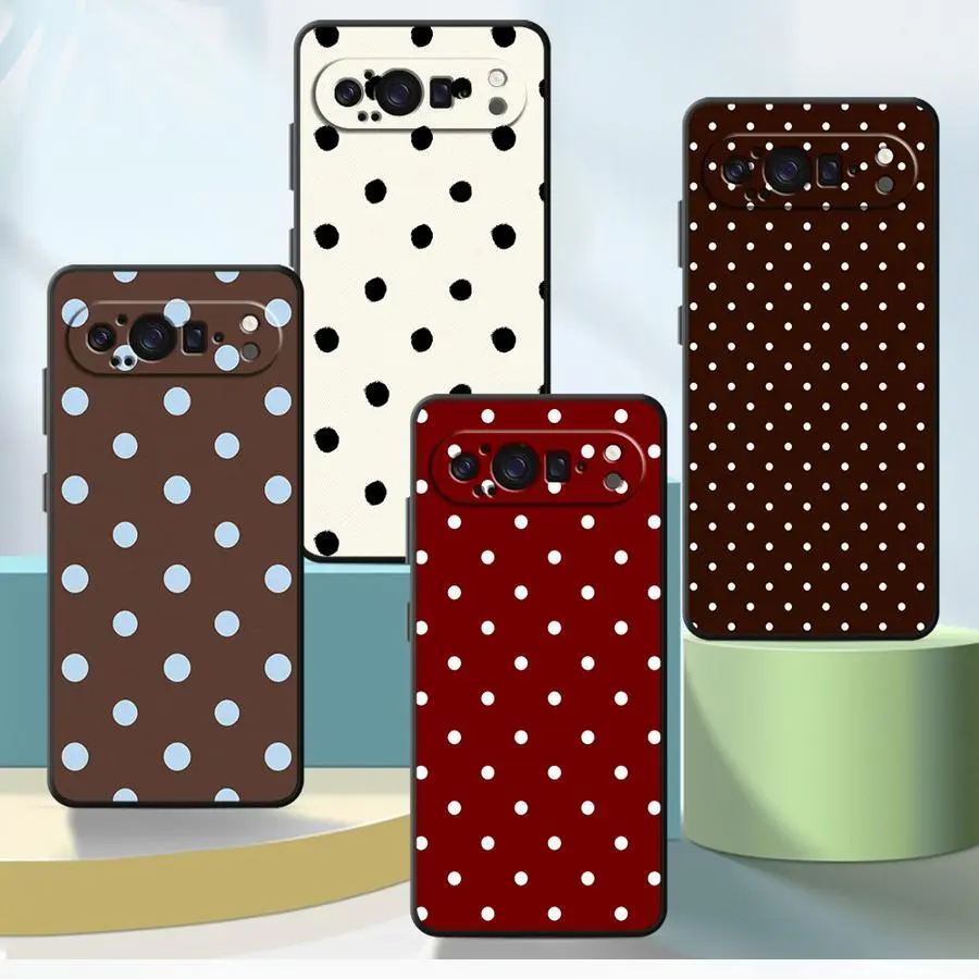 Case for Google Pixel 10A 8a 6a 10 9 Pro XL 6 7 8 Pro 7a 9a Funda Phone Cover Retro Polka Dots