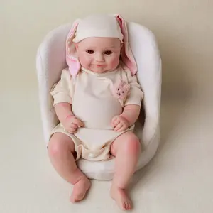 FunCuddle NO.12 Doll, 18.5-inch Baby Girl Doll，silicone doll baby，dolls for girls 6-12，silicone dolls full body newborn，realistic baby doll，Christmas gifts