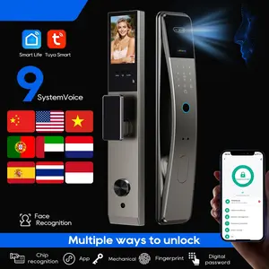Tuya 3D Face Recognition Smart Door Lock Security Camera Monitor Intelligent Fingerprint Password Electronic Key Unlock