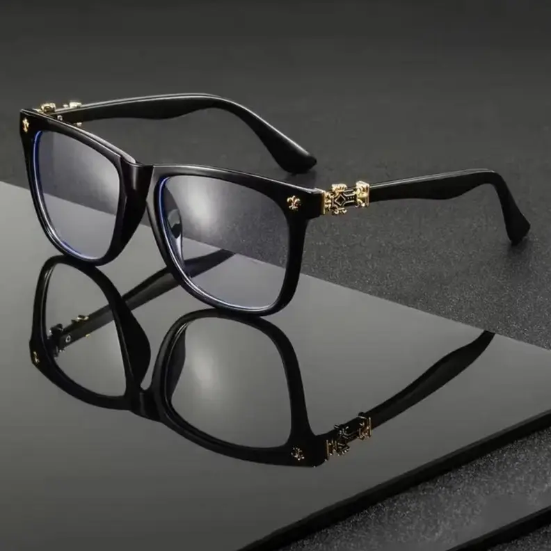 Party Eyewear Single Pair Elegant Black-Frame Sunglasses with Gold Accents for Men and Women, Festive & Party Supplies Accessory