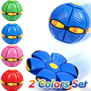 Magic Meta Ball Toys - 2Pcs Pop Up Bouncing Balls, with 6-Light Dual Form, Interactive Bouncing Balls for Developmental Interaction