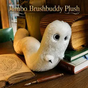 Jumboo Brushbuddyy Plush, Witch Hat Atelier Plushie, Kawaii Magic Creature, Tongari Boushi Manga Gift, Soft Poseable Toy