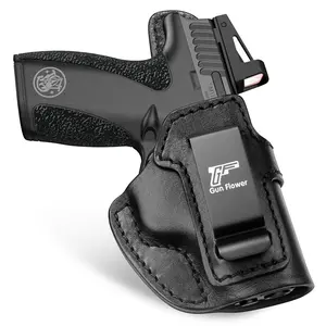 Smith & Wesson Bodyguard 2.0 Leather IWB Holster, Optic Cut, Right-Handed Concealed Carry Holster, Fits 1.5–1.75 Inch Belts, Premium Black Leather