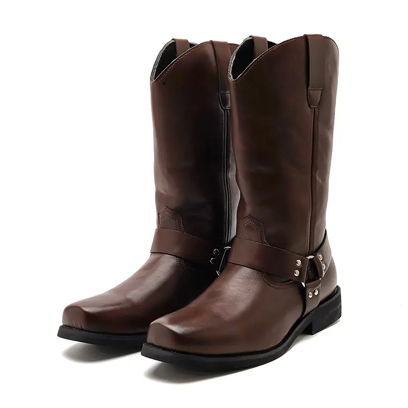 Western Boots WithEmbroidered,Embroidering ,Ubetif Boots for Men - Men's  Desian hight-heeledAnkle Boots,Slip Resistant Square Toe Chunky Hee!Ankle Boots, Durable and Fashionable Retro ClassicWalking Shoes Footwear