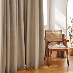 1pc 100% Blackout Curtain, Perfect Sun Blocking, Ultrafine Polyester, Cotton-Like Texture, Ideal for Living Room, Bedroom, Home Decor, Blackout Window Cover
