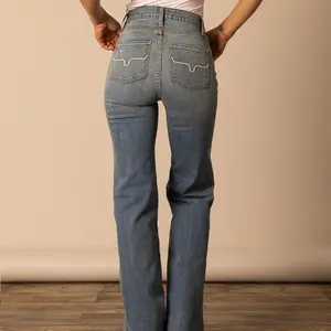 Comfortable  high rise stretch blue Jeans