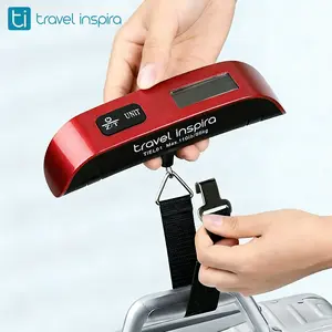 Travel Inspira, Digital Luggage Scale, 110lbs Hanging Baggage Scale, Backlit LCD, Portable Suitcase Weighing Scale with Hook, Battery Included, Accurate Weighing, Strong Straps, Travel Essentials