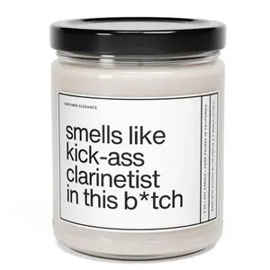 Clarinetist Gift - Funny Gift for Clarinetists - 9oz Scented Soy Wax Candle in Glass Jar