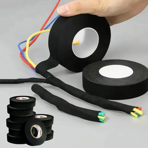 15m Flame Retardant Waterproof Insulation Glue-Based Industrial Tape, High Temperature Resistant Durable Extra Strong Tape for DIY Home Cable Protection & Organization, Heavy Duty Adhesive Leakproof Cable Wrap