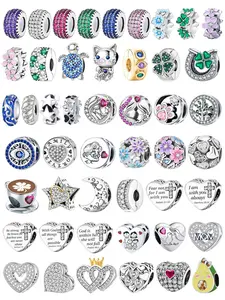 Heart & Star & Flower & Clover Design Charms, 1 Count Fashionable Jewelry Accessories for Women DIY Beading Accessories Jewelry Making Kit for Bracelet & Necklace