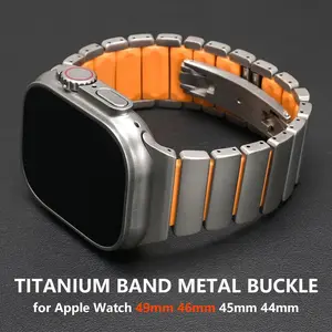 Titanium Watchband for Apple Watch Ultra 3 2 Series 11 10 9 8 7 6 SE3 Butterfly Clasp Strap for Iwatch 49mm 46mm 45mm 44mm Belt