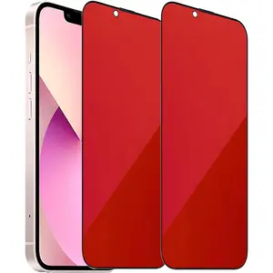 2 Pack Anti-Blue  Tempered Glass for  13 Pro / 13 /  14 / 16e Anti-Spy Screen Protector Film Gradient Colorful 6.1 inch