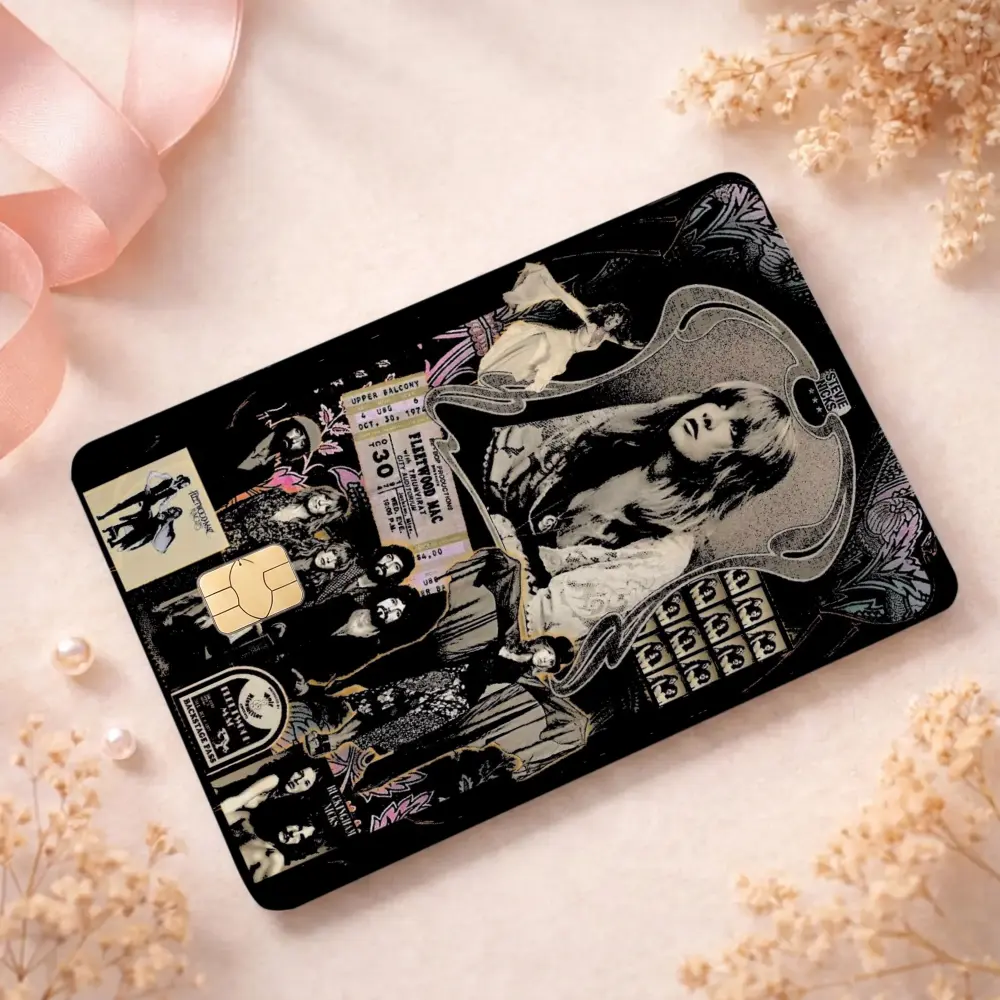Stevie Nicks Credit Card Decal Sticker, Fleetwood Mac Premium Matte Vinyl Card Skin Cover, Witchy Bohemian Gift for Music Lover