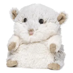 Warmies Cat Stuffed Animal Plush Toy - Brown & White, Hamster-Shaped, Plush Fabric, Microwave Safe, Suitable for Ages 1+