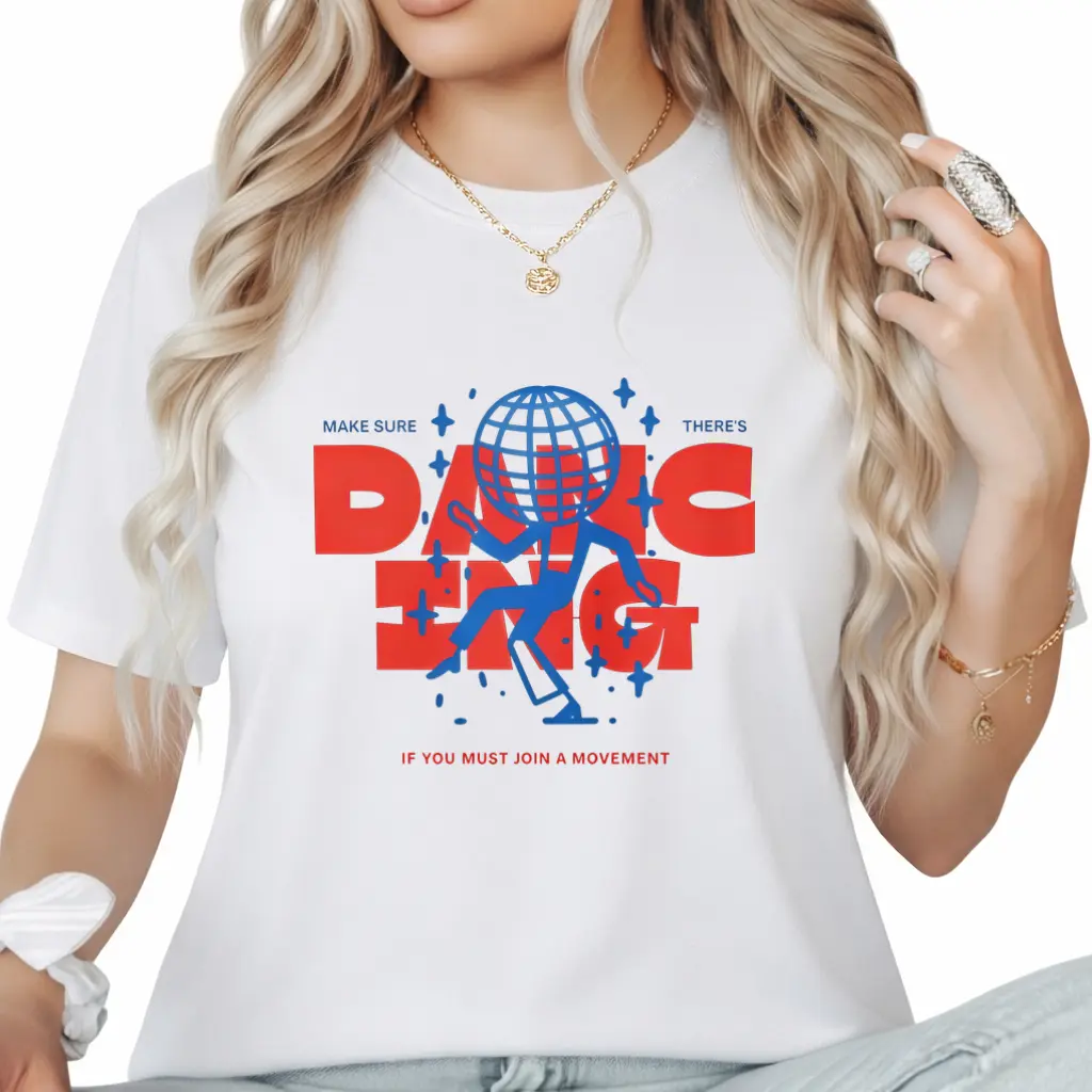 Women's Vintage 70s Disco T-Shirt with Dancing Globe & Retro Psychedelic Star Print - Short Sleeve Crew Neck Top Suitable for Spring Summer Casual Wear, Themed Parties, Retro Outfits