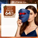 INIA GLOW 940 nm 4D LED Mask – Dual NIR 940 + 850 nm Deep Penetration for Deeper Repair, Red Light Therapy Mask for Visible Lift & Lasting Radiance, 4D Fit for Jawline Lift & Firm, Cooling Therapy, Wireless Comfort, Fall Beauty Gift for Women