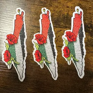 Three Palestine poppy map patches