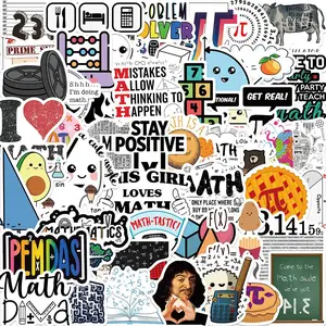 Math Themed Sticker, 50/1000pcs/set Cartoon Pattern Decorative Sticker, DIY Decals for Water Bottle, Laptop, Phone Case, Scrapbooking, Journal Making