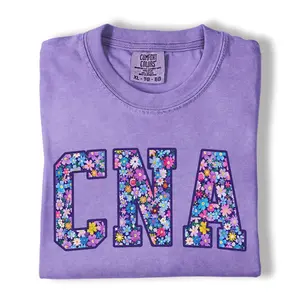 Comfort Colors CNA Shirt, Floral Certified Nursing Assistant Graphic Tee, Gift for CNAs