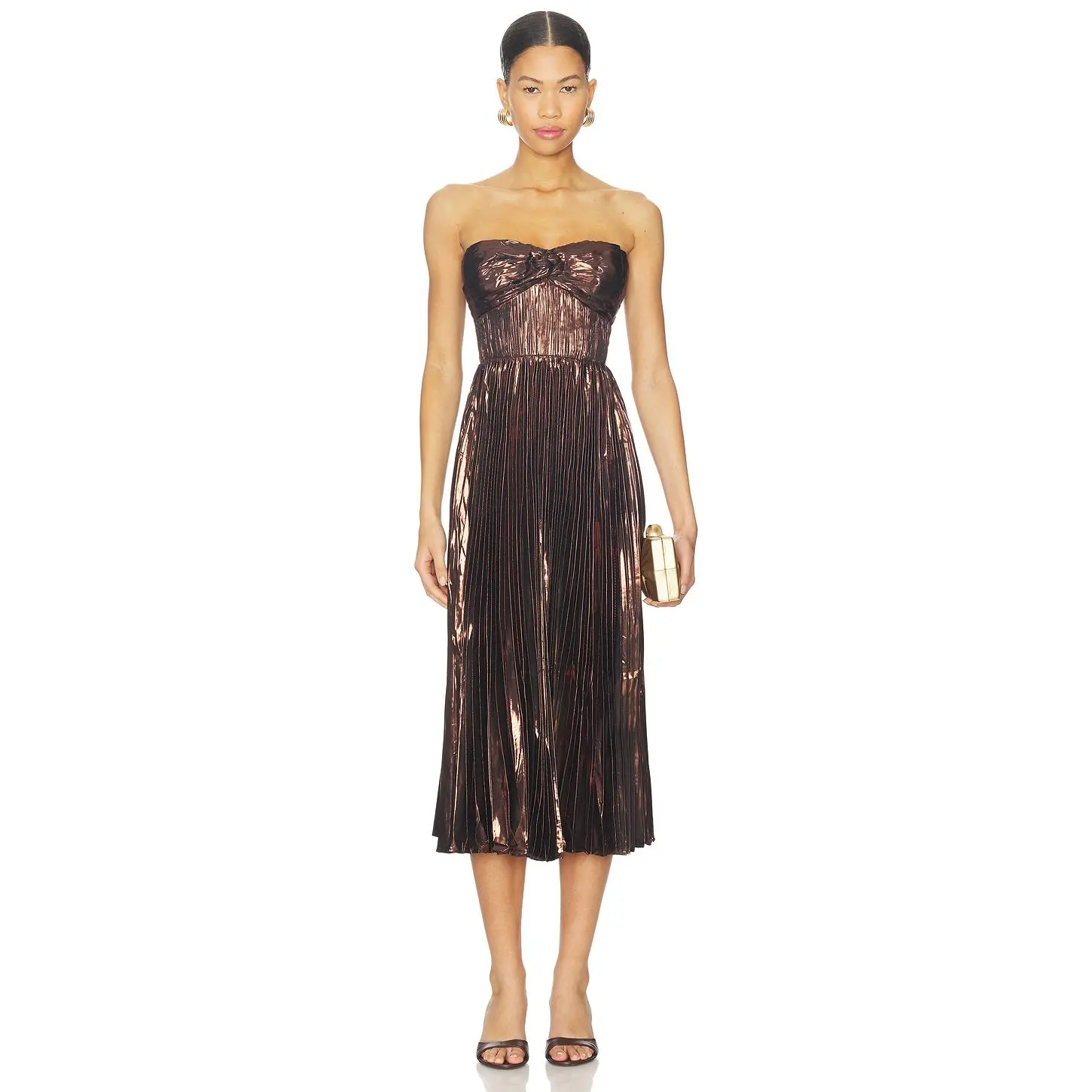 ASTR the Label Ascella Dress in Metallic Brown ASTR the Label Ascella Dress in Metallic Brown