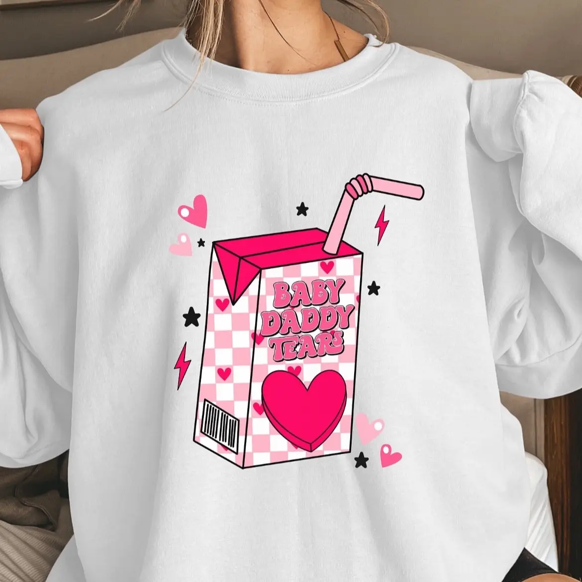 Baby daddy Tears juice box crewneck sweater