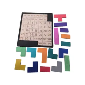 Colorful Wooden Date Puzzle Game – Interactive Brain-Teaser