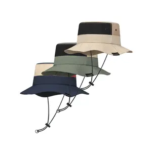 Outdoor color-block sun protection bucket hat for men and women, summer quick-dry breathable sunshade cap, hiking camping mountaineering fishing hat