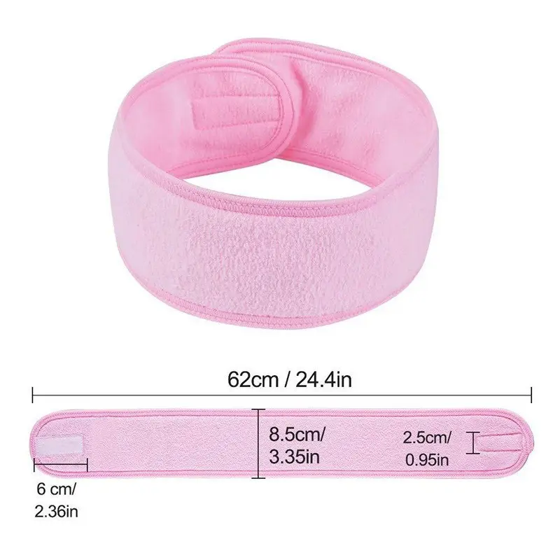 Women's Soft Adjustable Terry Cloth Spa Headband - Absorbent, Non-Slip Velcro Hair Maintenance Headband for Washing Face, Skincare, Hair Maintenance Headbands